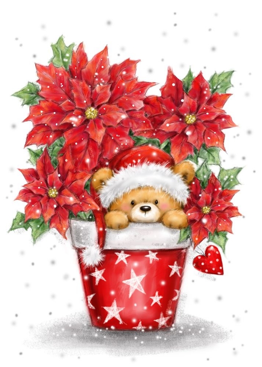 Picture of BEAR AND POINSETTIA