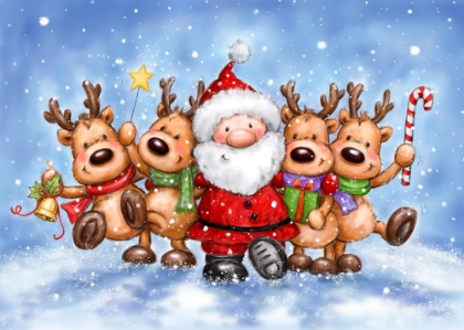 Picture of SANTA WITH REINDEERS