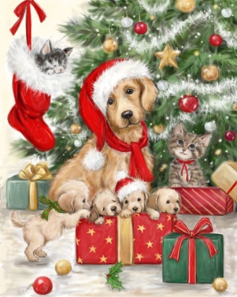 Picture of CHRISTMAS DOG AND CAT