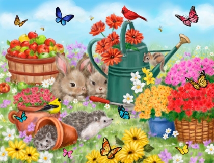 Picture of ANIMALS IN GARDEN