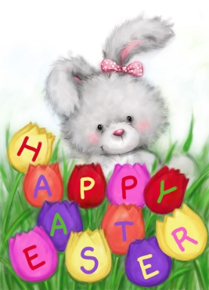 Picture of EASTER RABBIT WITH TULIPS