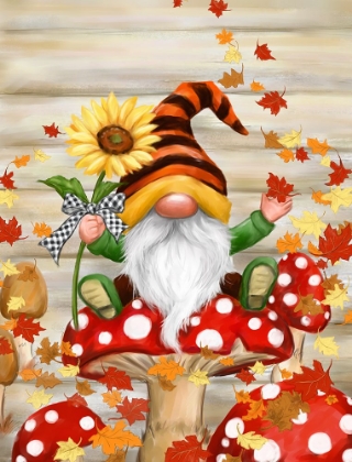 Picture of FALL GNOME ON MUSHROOM