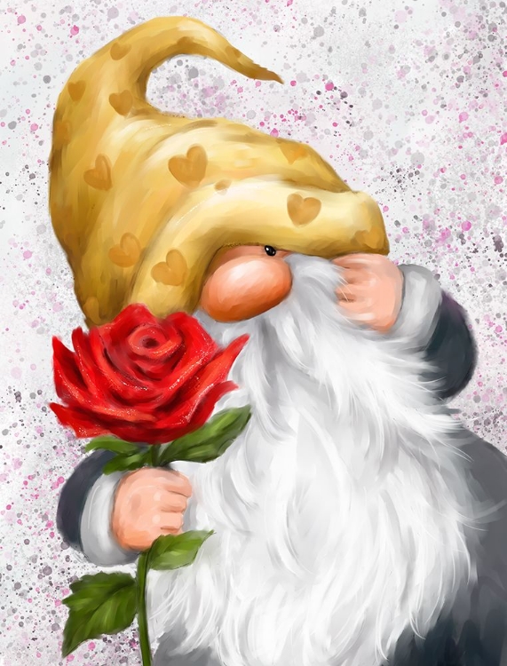 Picture of GNOME WITH RED ROSE