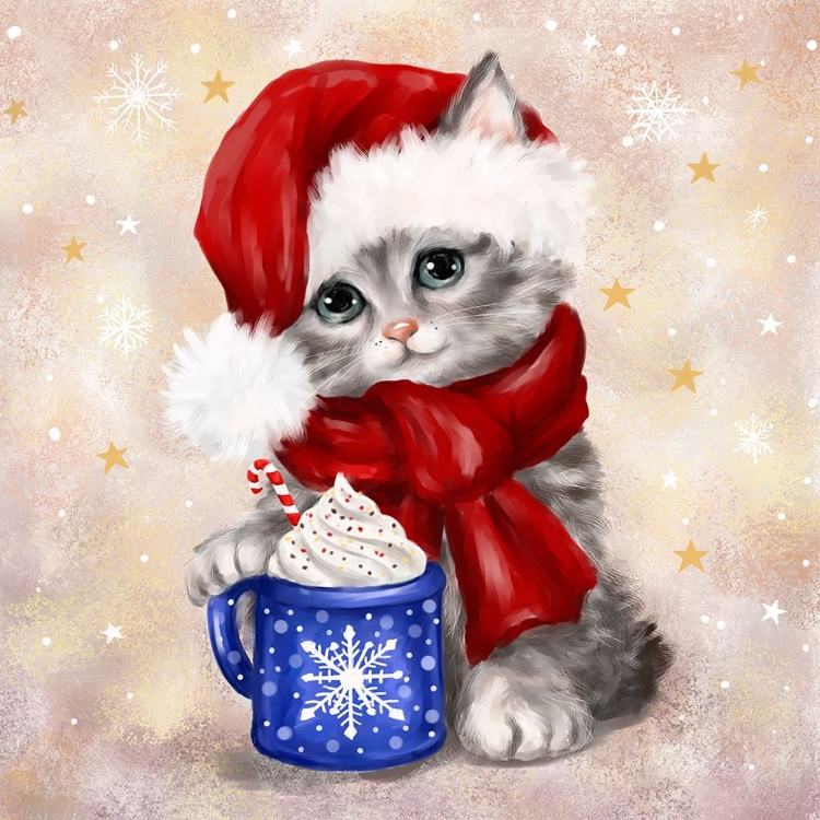 Picture of CHRISTMAS CAT WITH HOT CHOCOLATE