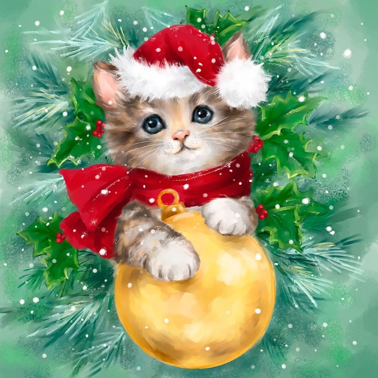 Picture of CHRISTMAS CAT WITH BAUBLE