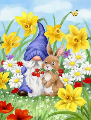 Picture of EASTER GNOME AND RABBIT