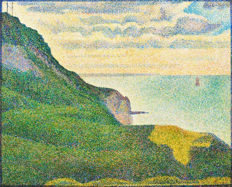 Picture of SEASCAPE AT PORT-EN-BESSIN, NORMANDY - GEORGES SEURAT