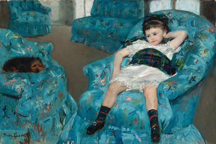 Picture of LITTLE GIRL IN THE BLUE ARMCHAIR - MARY CASSATT