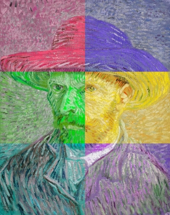 Picture of SELF PORTRAIT WITH YELLOW HAT - VINCENT VAN GOGH - REDUX