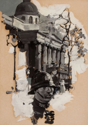 Picture of POLICEMAN WITH PARLIAMENTARY BUILDING 1925