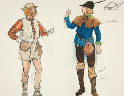 Picture of TWO MEN, COSTUME SKETCH FOR HENRY IRVINGS PLANNED PRODUCTION OF KING RICHARD II