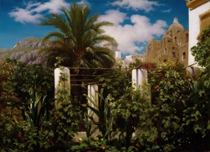 Picture of GARDEN OF AN INN, CAPRI 1859