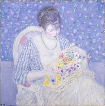 Picture of THE BASKET OF FLOWERS C. 1913